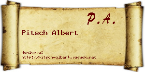 Pitsch Albert névjegykártya